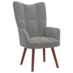 Sillón de relax de terciopelo gris claro de vidaXL, Sillones - Ref: Foro24-328051, Precio: 103,88 €, Descuento: %