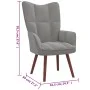 Sillón de relax de terciopelo gris claro de vidaXL, Sillones - Ref: Foro24-328051, Precio: 112,86 €, Descuento: %