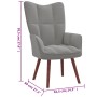 Sillón de relax de terciopelo gris claro de vidaXL, Sillones - Ref: Foro24-328051, Precio: 103,88 €, Descuento: %