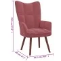 Sillón de relax de terciopelo rosa de vidaXL, Sillones - Ref: Foro24-328055, Precio: 128,77 €, Descuento: %