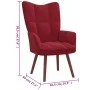 Sillón de relax de terciopelo rojo vino tinto de vidaXL, Sillones - Ref: Foro24-328056, Precio: 128,03 €, Descuento: %