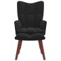 Sillón de relax con taburete terciopelo negro de vidaXL, Sillones - Ref: Foro24-328068, Precio: 118,24 €, Descuento: %