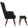 Sillón de relax con taburete terciopelo negro de vidaXL, Sillones - Ref: Foro24-328068, Precio: 118,24 €, Descuento: %