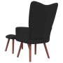 Sillón de relax con taburete terciopelo negro de vidaXL, Sillones - Ref: Foro24-328068, Precio: 118,24 €, Descuento: %