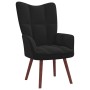 Sillón de relax con taburete terciopelo negro de vidaXL, Sillones - Ref: Foro24-328068, Precio: 118,24 €, Descuento: %