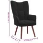 Black velvet recliner by vidaXL, Armchairs - Ref: Foro24-328057, Price: 112,01 €, Discount: %