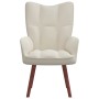 Sillón de relax de terciopelo blanco crema de vidaXL, Sillones - Ref: Foro24-328060, Precio: 124,88 €, Descuento: %