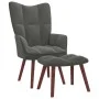 Sillón de relax con taburete terciopelo gris oscuro de vidaXL, Sillones - Ref: Foro24-328063, Precio: 125,56 €, Descuento: %