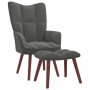 Sillón de relax con taburete terciopelo gris oscuro de vidaXL, Sillones - Ref: Foro24-328063, Precio: 128,04 €, Descuento: %