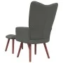 Relaxation armchair with dark gray velvet stool by vidaXL, Armchairs - Ref: Foro24-328063, Price: 125,56 €, Discount: %