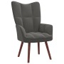 Sillón de relax con taburete terciopelo gris oscuro de vidaXL, Sillones - Ref: Foro24-328063, Precio: 128,04 €, Descuento: %