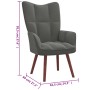Sillón de relax con taburete terciopelo gris oscuro de vidaXL, Sillones - Ref: Foro24-328063, Precio: 128,04 €, Descuento: %