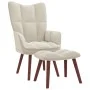Relaxation armchair with cream white velvet stool by vidaXL, Armchairs - Ref: Foro24-328071, Price: 158,36 €, Discount: %