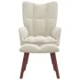 Relaxation armchair with cream white velvet stool by vidaXL, Armchairs - Ref: Foro24-328071, Price: 158,36 €, Discount: %