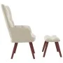 Relaxation armchair with cream white velvet stool by vidaXL, Armchairs - Ref: Foro24-328071, Price: 158,36 €, Discount: %