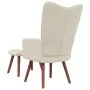 Relaxation armchair with cream white velvet stool by vidaXL, Armchairs - Ref: Foro24-328071, Price: 158,36 €, Discount: %