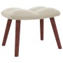 Sillón de relax con taburete terciopelo blanco crema de vidaXL, Sillones - Ref: Foro24-328071, Precio: 169,09 €, Descuento: %