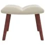Relaxation armchair with cream white velvet stool by vidaXL, Armchairs - Ref: Foro24-328071, Price: 158,36 €, Discount: %