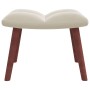 Sillón de relax con taburete terciopelo blanco crema de vidaXL, Sillones - Ref: Foro24-328071, Precio: 169,09 €, Descuento: %