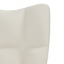 Sillón de relax con taburete terciopelo blanco crema de vidaXL, Sillones - Ref: Foro24-328071, Precio: 169,09 €, Descuento: %