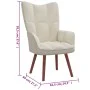 Relaxation armchair with cream white velvet stool by vidaXL, Armchairs - Ref: Foro24-328071, Price: 158,36 €, Discount: %