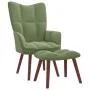 Relaxation armchair with light green velvet stool by vidaXL, Armchairs - Ref: Foro24-328065, Price: 125,59 €, Discount: %