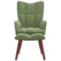 Sillón de relax con taburete de terciopelo verde claro de vidaXL, Sillones - Ref: Foro24-328065, Precio: 128,90 €, Descuento: %