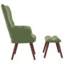 Relaxation armchair with light green velvet stool by vidaXL, Armchairs - Ref: Foro24-328065, Price: 125,59 €, Discount: %