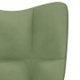 Sillón de relax con taburete de terciopelo verde claro de vidaXL, Sillones - Ref: Foro24-328065, Precio: 128,90 €, Descuento: %