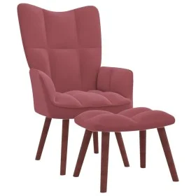 Sillón de relax con taburete terciopelo rosa de vidaXL, Sillones - Ref: Foro24-328066, Precio: 164,64 €, Descuento: %
