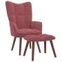 Sillón de relax con taburete terciopelo rosa de vidaXL, Sillones - Ref: Foro24-328066, Precio: 164,64 €, Descuento: %