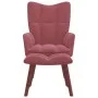 Sillón de relax con taburete terciopelo rosa de vidaXL, Sillones - Ref: Foro24-328066, Precio: 164,64 €, Descuento: %