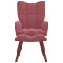 Sillón de relax con taburete terciopelo rosa de vidaXL, Sillones - Ref: Foro24-328066, Precio: 153,51 €, Descuento: %