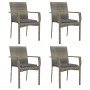 Sillas de jardín con cojines 4 unidades ratán sintético gris de vidaXL, Sillas de jardín - Ref: Foro24-319884, Precio: 231,35...