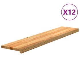 Peldaños de escalera 12 uds madera maciza roble marrón claro en Hogar | Comprar online en Foru.es