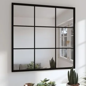 Black metal wall mirror 60x60 cm by vidaXL, Mirrors - Ref: Foro24-342206, Price: 65,41 €, Discount: %