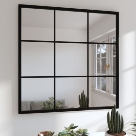 Espejo de pared metal negro 60x60 cm de vidaXL, Espejos - Ref: Foro24-342206, Precio: 64,48 €, Descuento: %