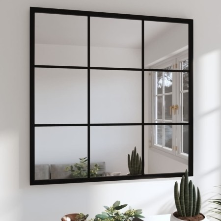 Espejo de pared metal negro 60x60 cm de vidaXL, Espejos - Ref: Foro24-342206, Precio: 64,48 €, Descuento: %