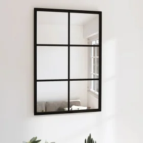 Black metal wall mirror 60x40 cm by vidaXL, Mirrors - Ref: Foro24-342205, Price: 51,04 €, Discount: %