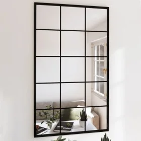 Black metal wall mirror 100x60 cm by vidaXL, Mirrors - Ref: Foro24-342209, Price: 83,57 €, Discount: %
