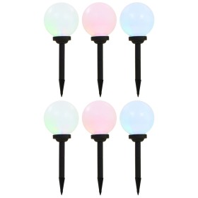 Lámparas solares esféricas de exterior 6 uds LED RGB 20 cm de vidaXL, Iluminación de exterior - Ref: Foro24-277126, Precio: 9...