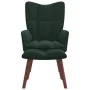 Sillón de relax con taburete terciopelo verde oscuro de vidaXL, Sillones - Ref: Foro24-328064, Precio: 136,69 €, Descuento: %