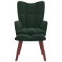 Sillón de relax con taburete terciopelo verde oscuro de vidaXL, Sillones - Ref: Foro24-328064, Precio: 134,16 €, Descuento: %
