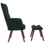 Sillón de relax con taburete terciopelo verde oscuro de vidaXL, Sillones - Ref: Foro24-328064, Precio: 134,16 €, Descuento: %