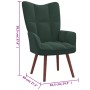 Sillón de relax con taburete terciopelo verde oscuro de vidaXL, Sillones - Ref: Foro24-328064, Precio: 134,16 €, Descuento: %