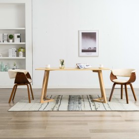 Sillas de comedor 2 uds madera curvada y cuero sintético crema de vidaXL, Sillas de comedor - Ref: Foro24-278724, Precio: 505...