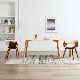 Sillas de comedor 2 uds madera curvada y cuero sintético crema de vidaXL, Sillas de comedor - Ref: Foro24-278724, Precio: 390...