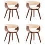Sillas de comedor 4 uds madera curvada y cuero sintético crema de vidaXL, Sillas de comedor - Ref: Foro24-278725, Precio: 1,0...