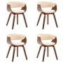 Sillas de comedor 4 uds madera curvada y cuero sintético crema de vidaXL, Sillas de comedor - Ref: Foro24-278725, Precio: 841...