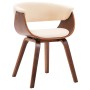 Sillas de comedor 4 uds madera curvada y cuero sintético crema de vidaXL, Sillas de comedor - Ref: Foro24-278725, Precio: 1,0...